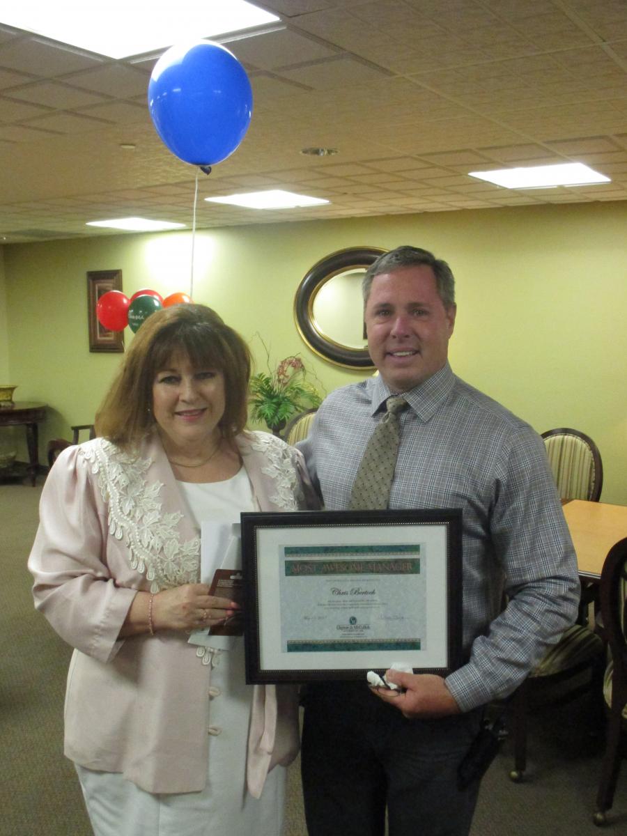 Chris getting award